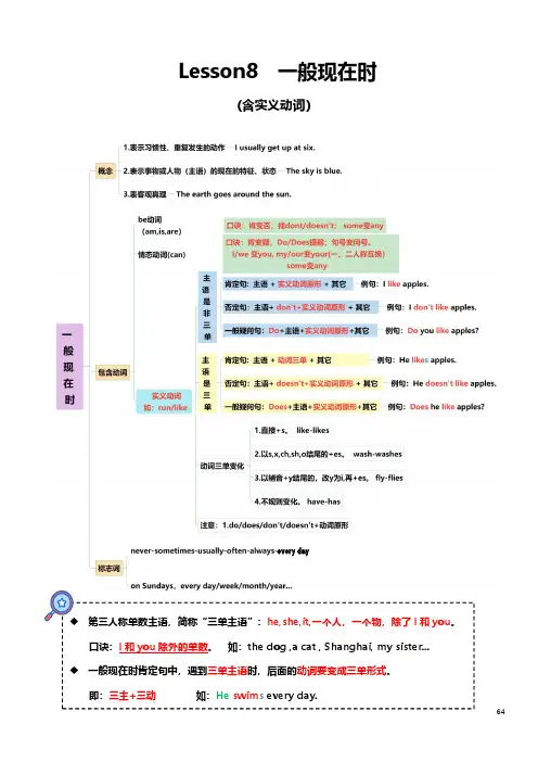 一般现在时-实意动词 练习