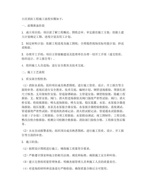 小区消防工程施工流程步骤