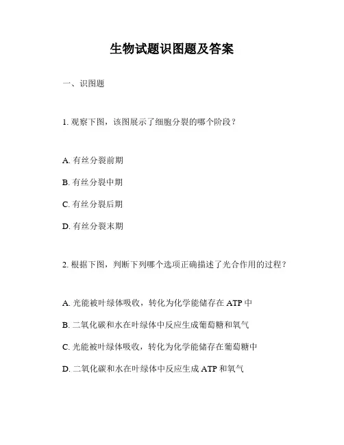 生物试题识图题及答案