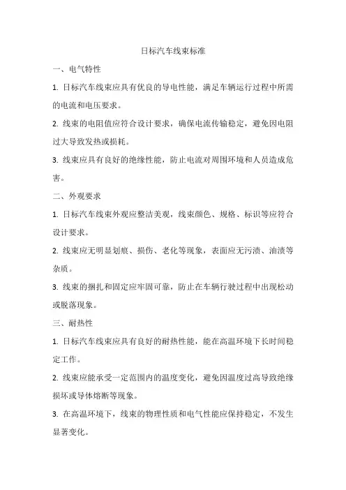 日标汽车线束标准