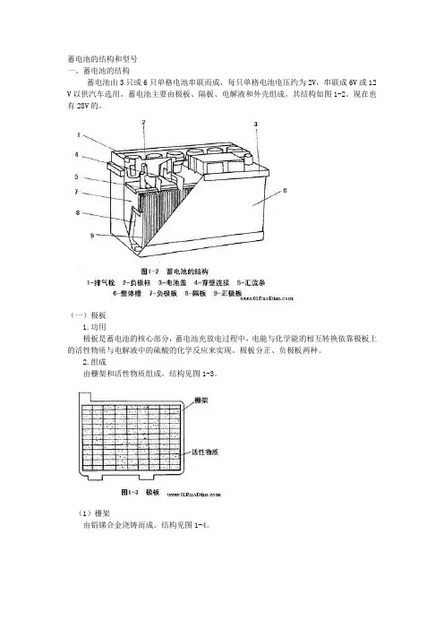 蓄电池的结构和型号