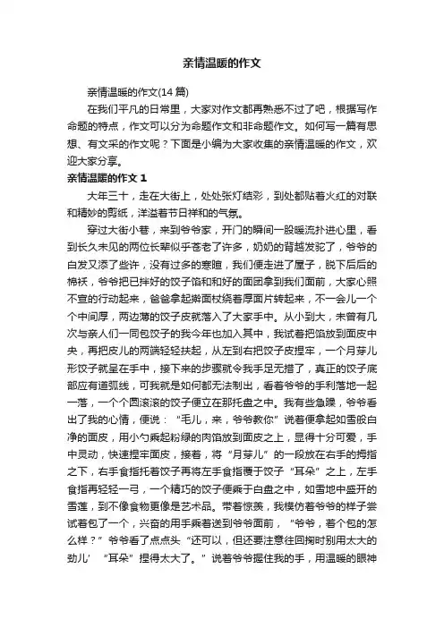 亲情温暖的作文（14篇）