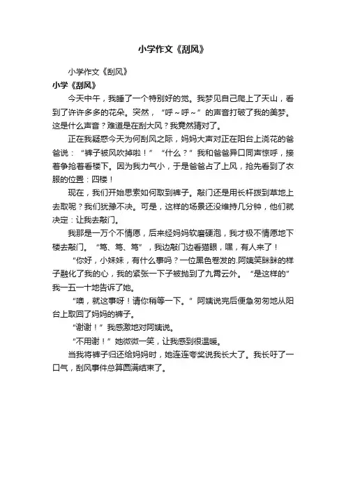 小学作文《刮风》
