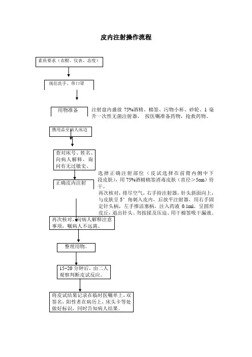 皮内注射操作及评分标准