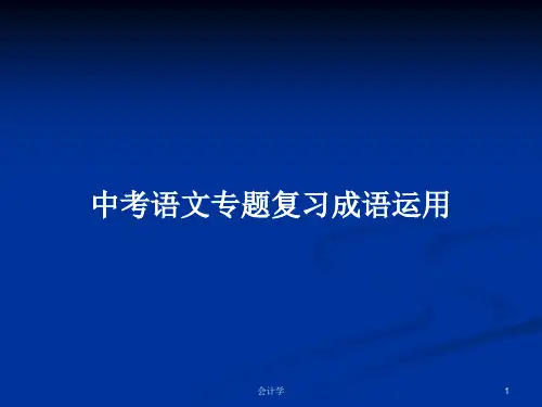 中考语文专题复习成语运用PPT学习教案