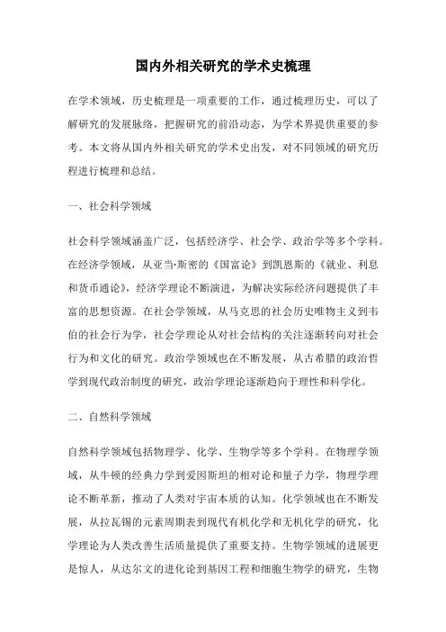 国内外相关研究的学术史梳理