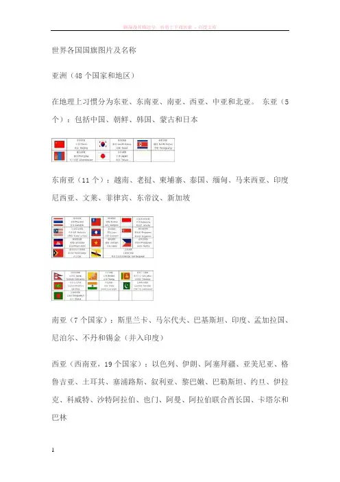 世界各国国旗图片及名称