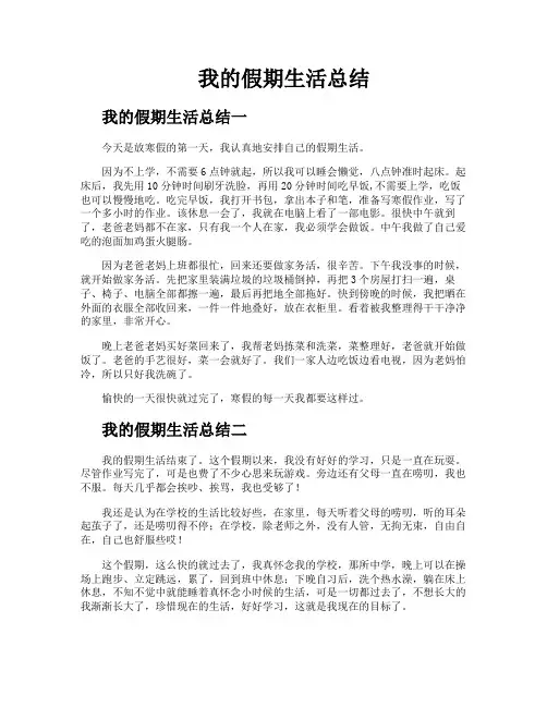 我的假期生活总结
