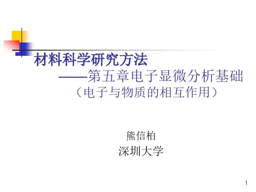 材料科学研究方法课件-5深大第五章 电子显微基础-电子与物质相互作用