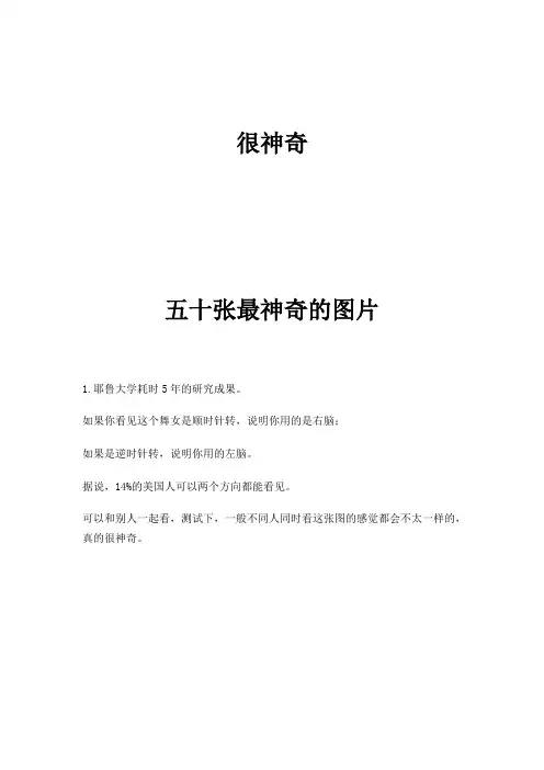 世界上最神奇的五十张图片(免费)