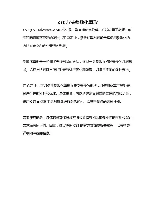 cst方法参数化翼形