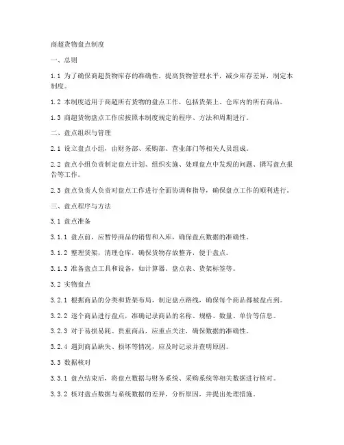 商超货物盘点制度模板