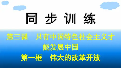高中思想政治必修第一册精品课件 必修1 中国特色社会主义 第3课 第1框 伟大的改革开放