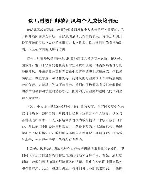 幼儿园教师师德师风与个人成长培训班