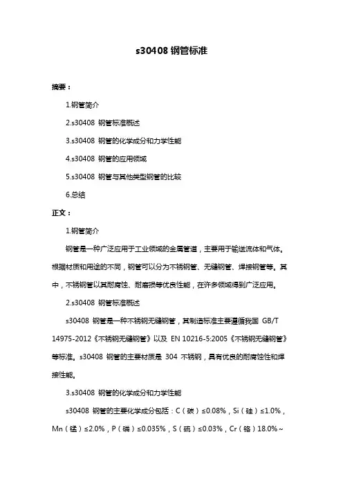 s30408钢管标准