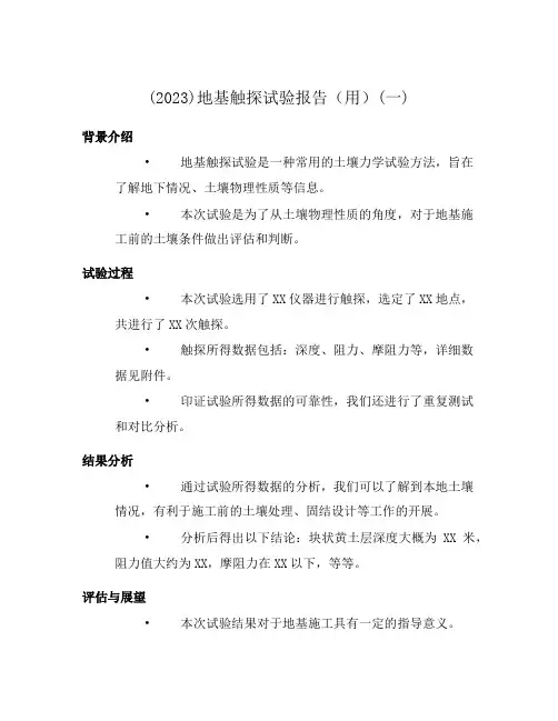 (2023)地基触探试验报告(用)(一)