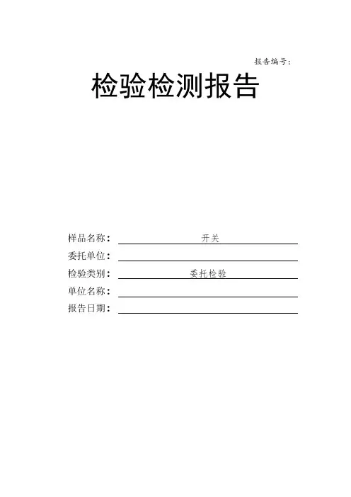 开关检测报告格式