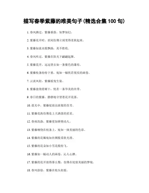 描写春季紫藤的唯美句子(精选合集100句)