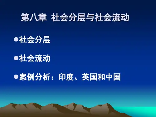 第九章 社会分层与社会流动