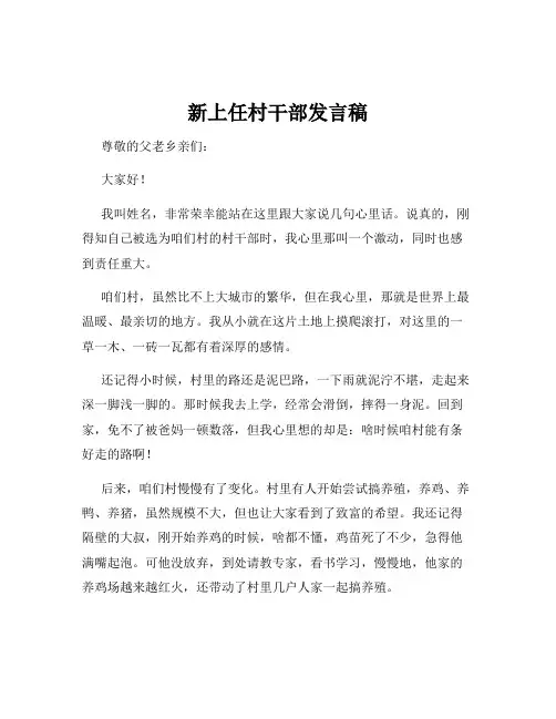 新上任村干部发言稿