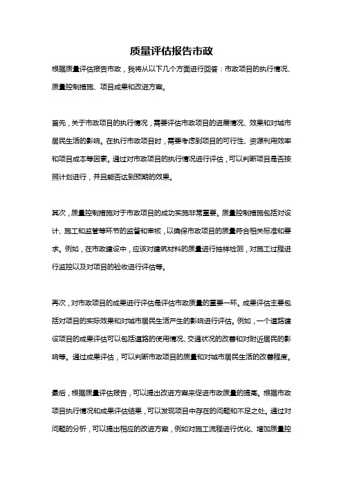 质量评估报告市政