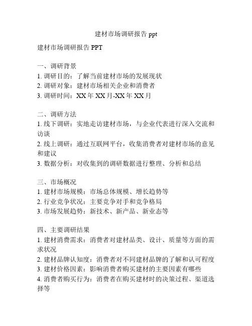 建材市场调研报告ppt