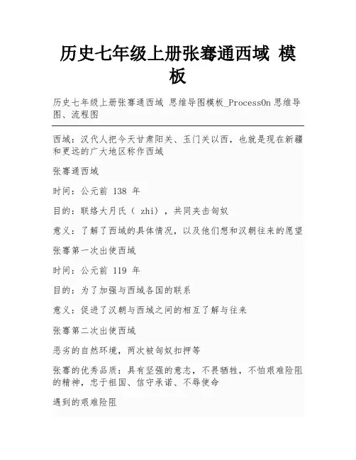 历史七年级上册张骞通西域 模板