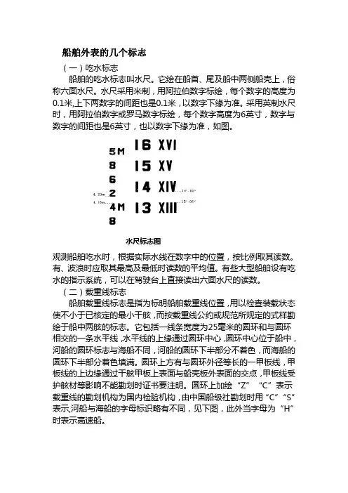 船舶外表的几个标志