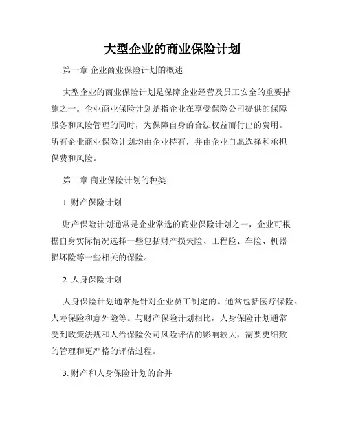 大型企业的商业保险计划