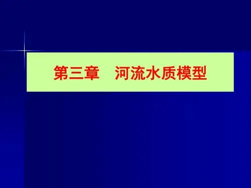 【2019年整理】第三节河流水质模型3
