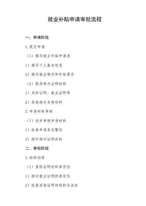 就业补贴申请审批流程