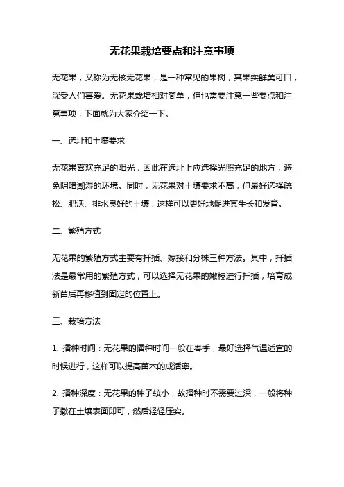 无花果栽培要点和注意事项