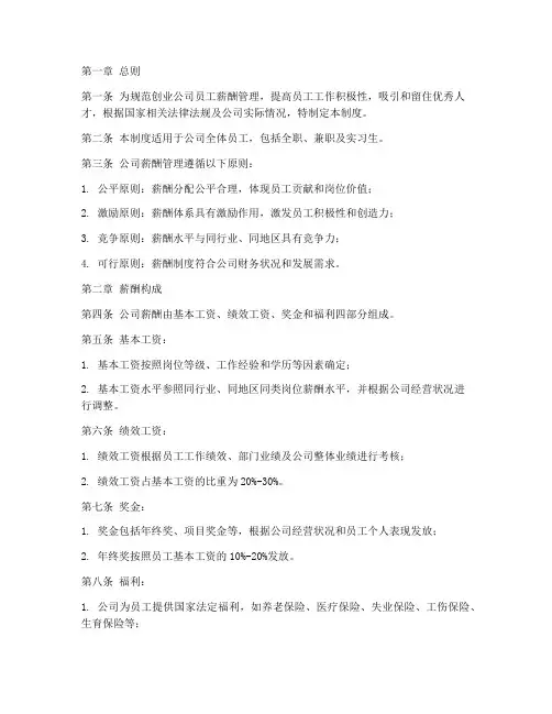 创业公司职级薪酬管理制度