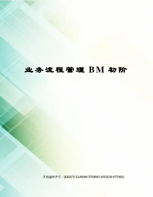业务流程管理BM初阶