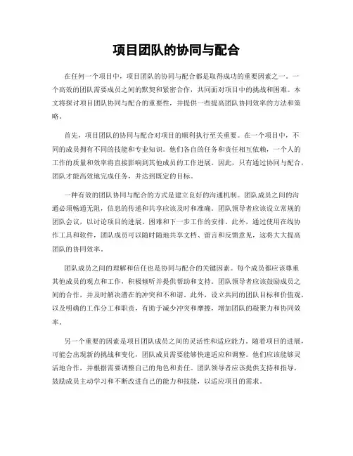 项目团队的协同与配合