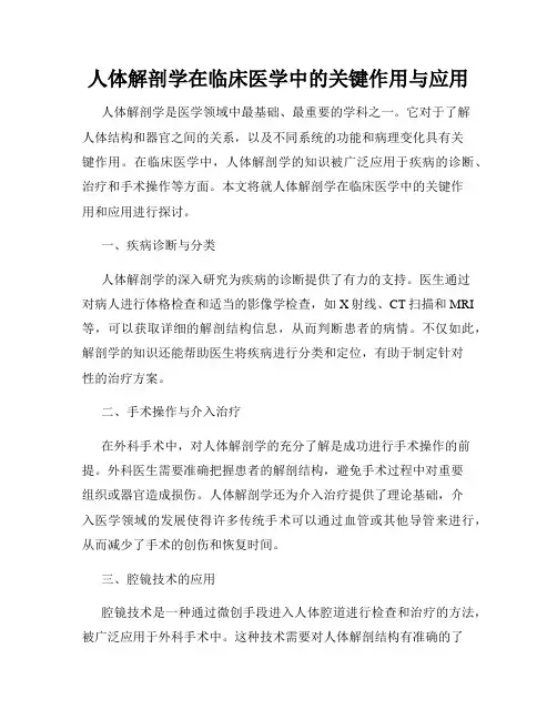 人体解剖学在临床医学中的关键作用与应用