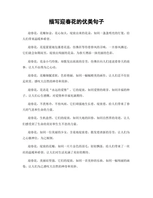 描写迎春花的优美句子