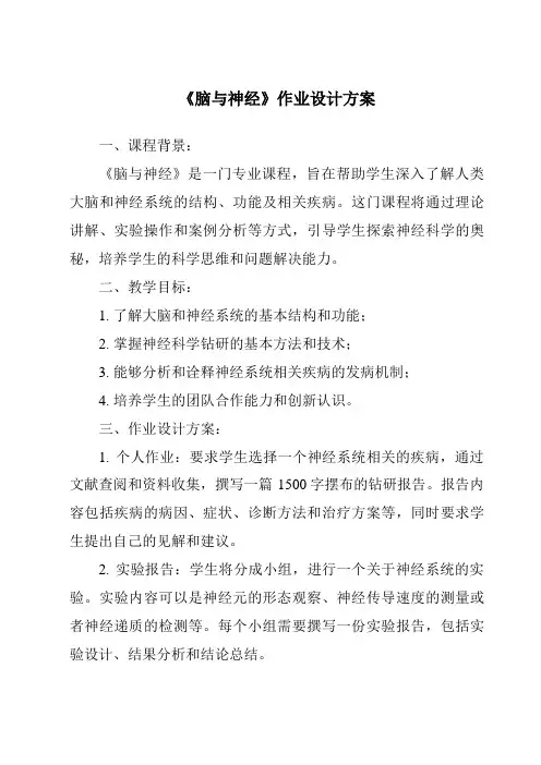 《脑与神经作业设计方案》