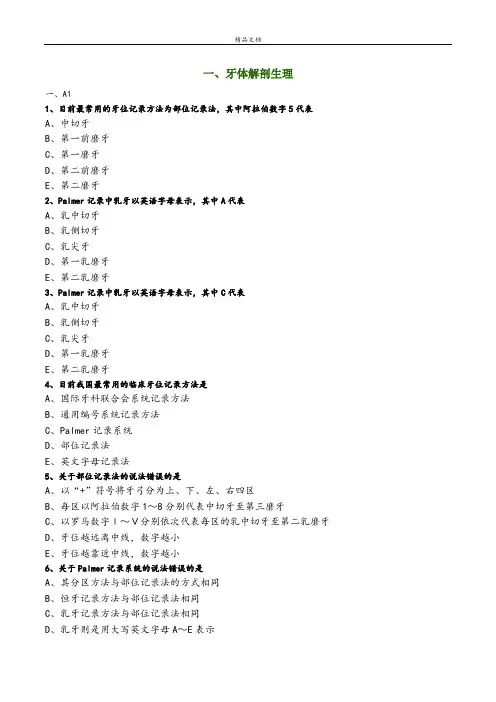 一、牙体解剖生理 (1)