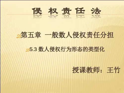侵权责任法 数人侵权行为形态的类型化