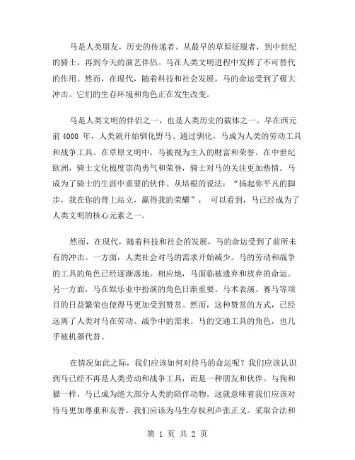 马的命运作文范文