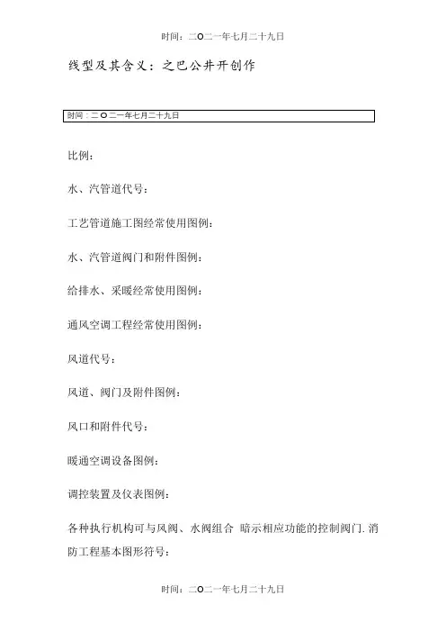 暖通空调、给排水、消防CAD图例符号