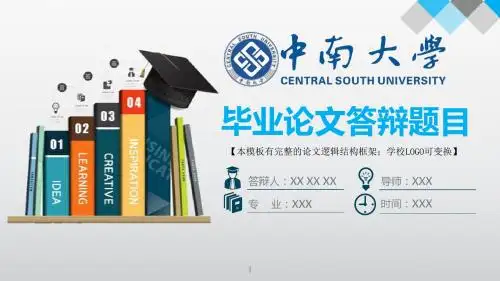 中南大学 答辩模版毕业设计学术报告开题报告通用动态PPT模板