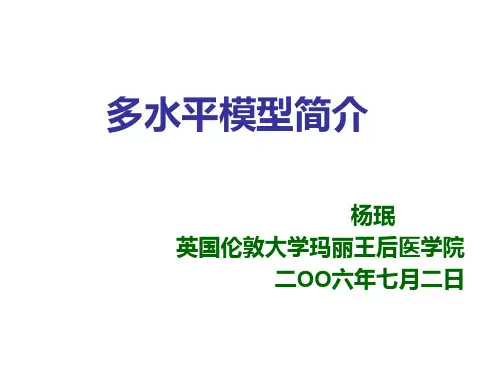 多水平模型简介