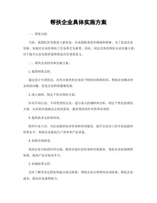 帮扶企业具体实施方案