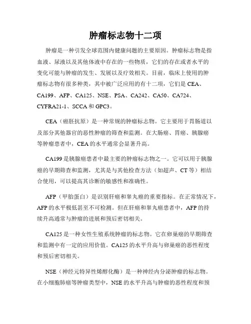 肿瘤标志物十二项