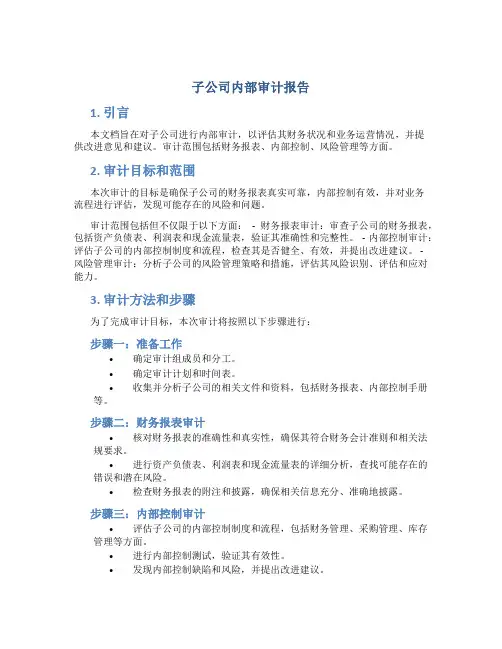 子公司内部审计报告