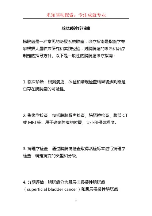 膀胱癌诊疗指南