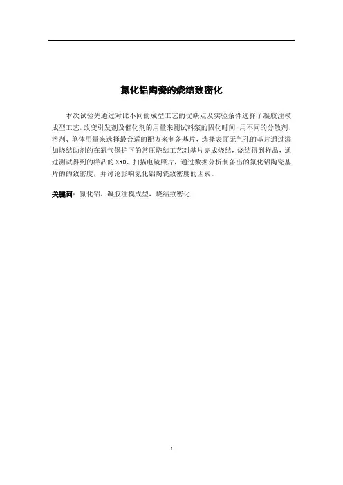氮化铝陶瓷的烧结致密化