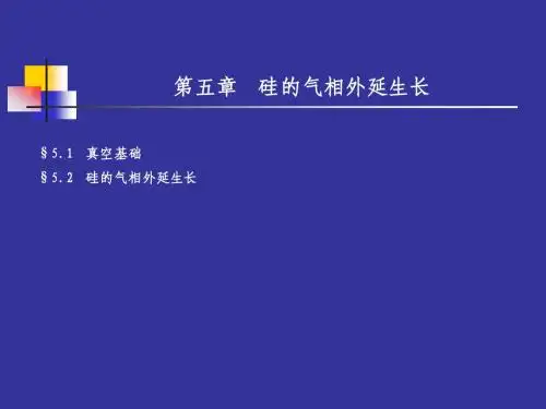 5 硅的气相外延生长